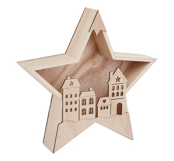 VBS Holzbausatz "Holzstern mit Häuserfront"
