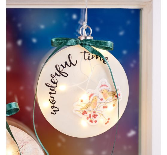 LED-Glas Medaillon "Matt" mit Timer 6/18 Std.