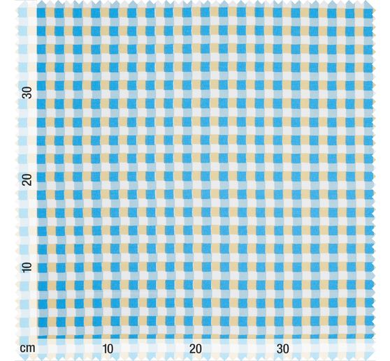 Cotton fabric "Check-Blue" acrylic coated