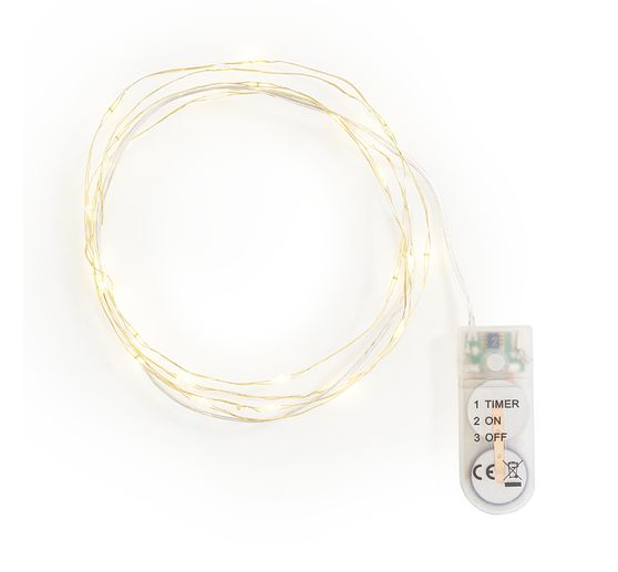 Micro LED chain of lights with timer 6/18h, 30 LEDs, L 1,95 m