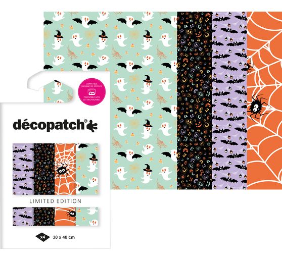 Décopatch Pocket Hot-Foil Collection "Halloween Spinnen und Fledermäuse"