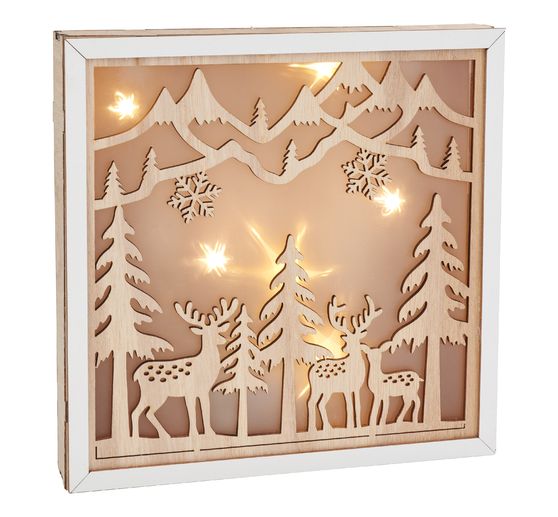 VBS Wooden building kit motif frame "Deer in the forest", incl. LEDs