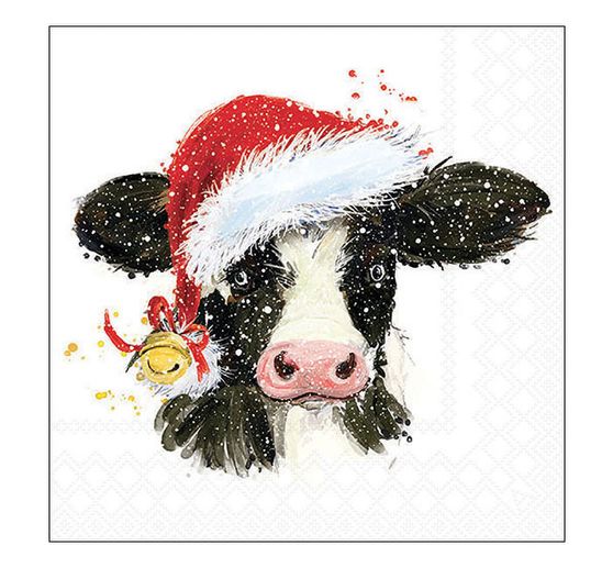 Serviette "Weihnachts-Kuh"