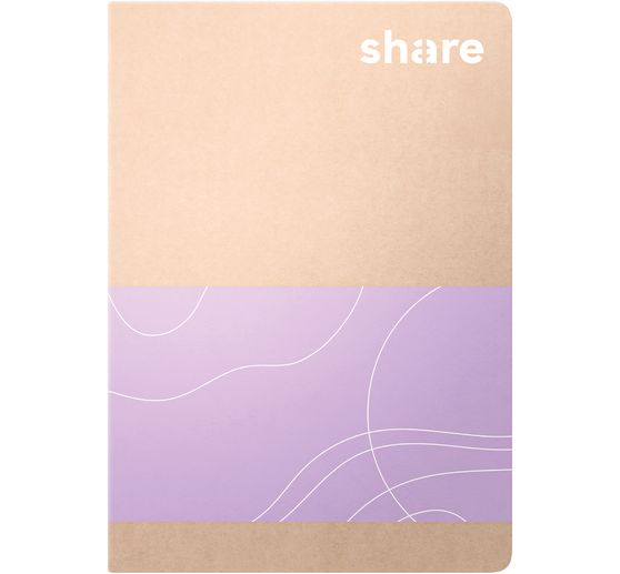 share Notizheft A6 kariert pastellblau-lavendel, 40 Blatt
