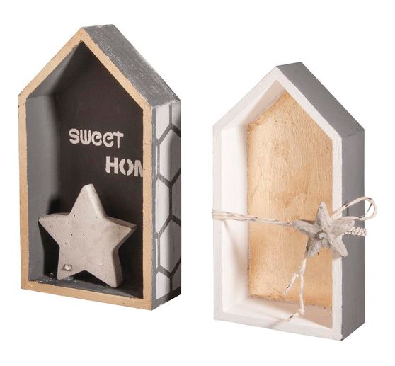 Holz-Rahmen "Häuser - Hoch", 2er-Set
