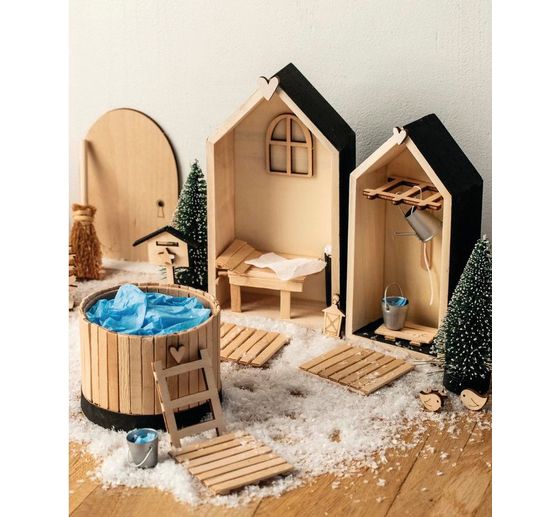 Holz-Rahmen "Häuser - Hoch", 2er-Set