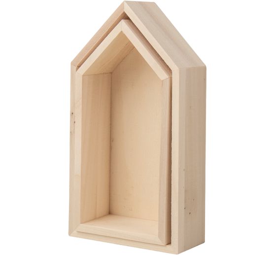 Holz-Rahmen "Häuser - Hoch", 2er-Set
