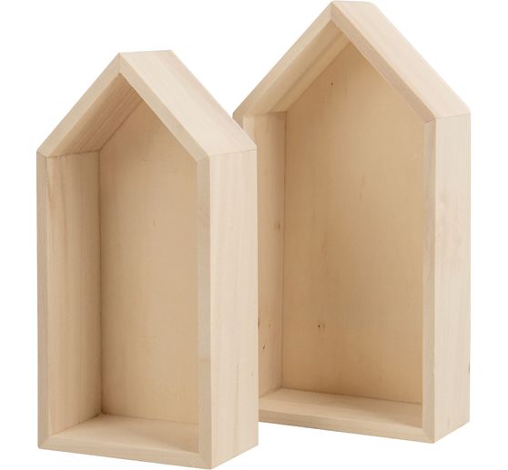 Holz-Rahmen "Häuser - Hoch", 2er-Set