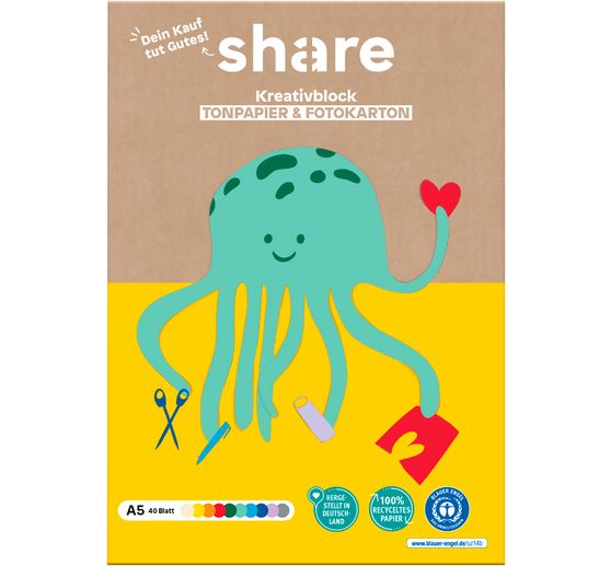 share Kreativ-Bastelblock A5, 40 Blatt