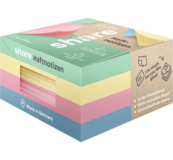 share Haftnotizblock, 4 x 100 Blatt