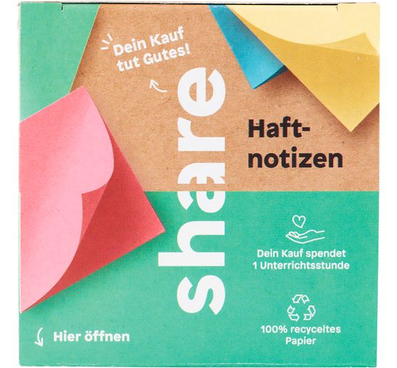 share Haftnotizblock, 4 x 100 Blatt