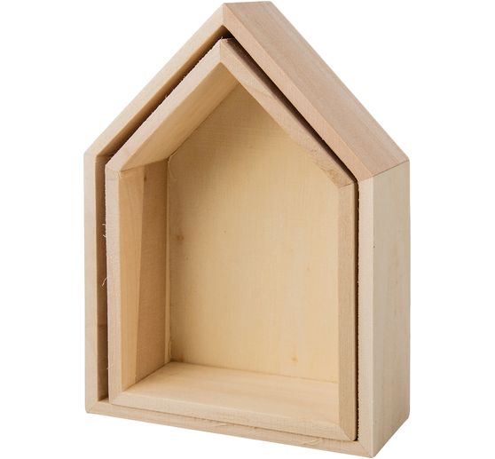 Holz-Rahmen "Häuser - Breit", 2er-Set