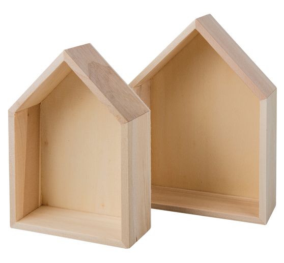 Holz-Rahmen "Häuser - Breit", 2er-Set