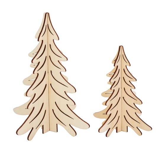 VBS Holz-Steckmotiv "Tannen", 2er-Set