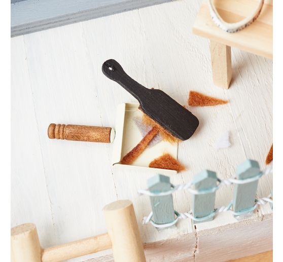 Miniature broom and shovel