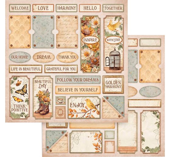 Scrapbook-Block "Golden Harmony"