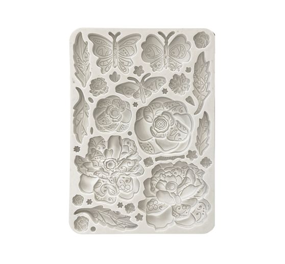 Silikon-Gießform "Old Lace - Butterfly & Flowers"
