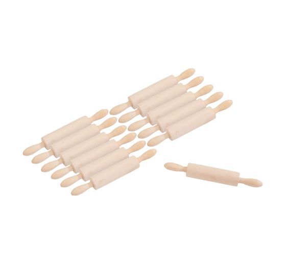 VBS Mini-Nudelholz, 12 Stück, L 13,5 cm