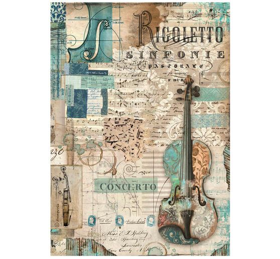 Motiv-Strohseide "Music - Violin"