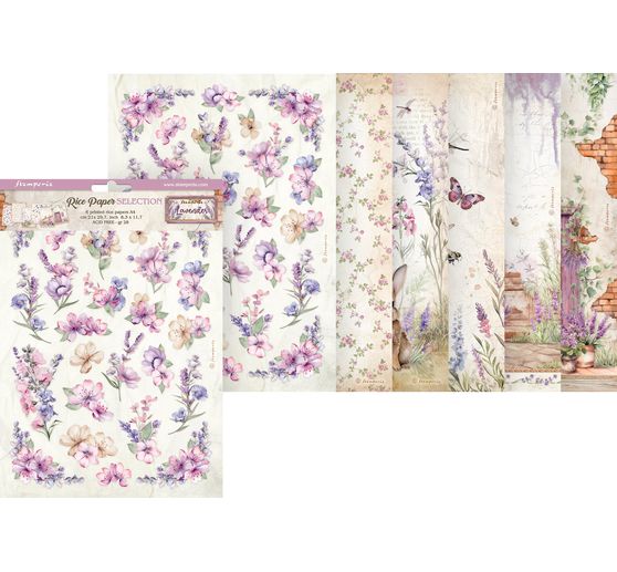 Motiv-Strohseiden Sortiment "Lavender"