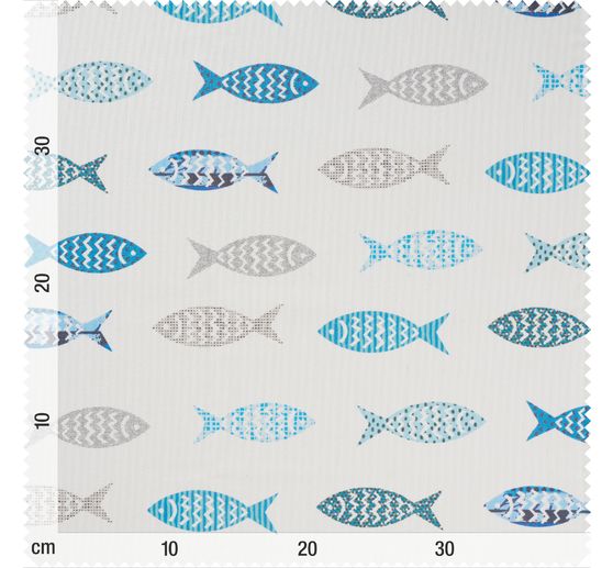 Baumwoll-Stoff "Fische", Acryl beschichtet