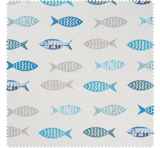 Baumwoll-Stoff "Fische", Acryl beschichtet