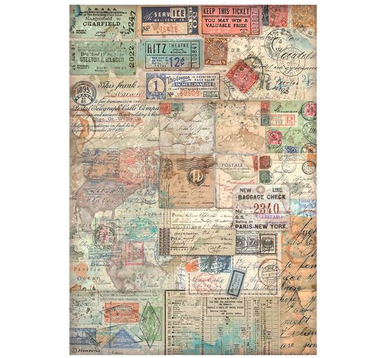 Motiv-Strohseiden Sortiment "Art of Traveling"