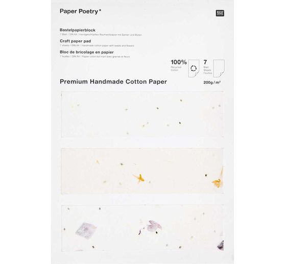 Bastelblock "Handgeschöpftes Baumwollpapier"