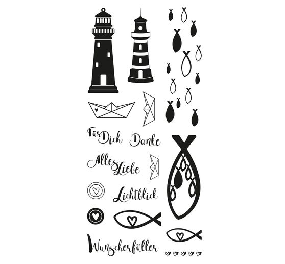 Clear Stamps "Leuchtturm, Fische & Co"