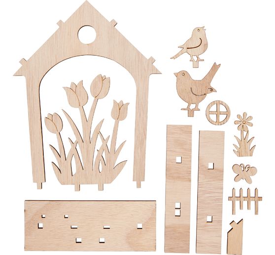 VBS Holz-Steckmotiv Haus "Frühlingserwachen"