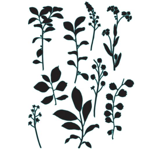 Sizzix Framelits Stanzschablone by 49 and Market "Fine Stems 02"