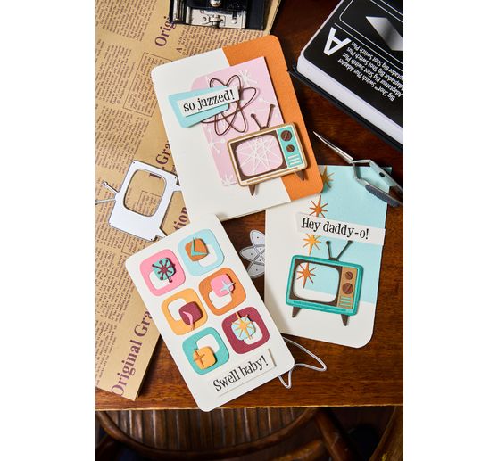 Sizzix Thinlits Stanzschablone "Vault Atomic Retro by Tim Holtz"