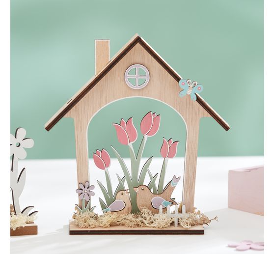 VBS Holz-Steckmotiv Haus "Frühlingserwachen"