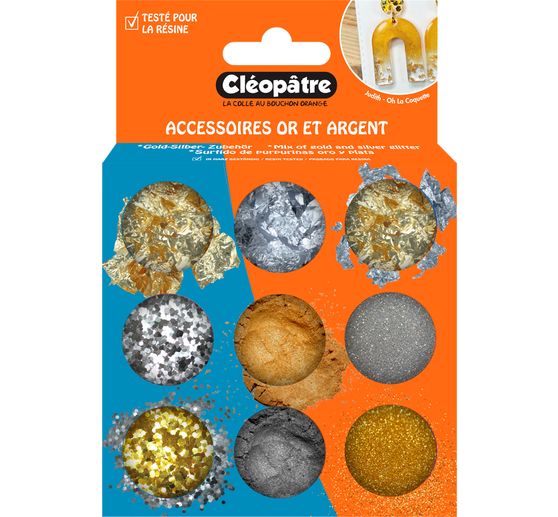 Gold Silber Partikelmix, 9 Tiegel