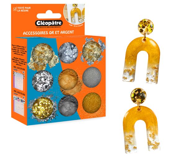 Gold Silber Partikelmix, 9 Tiegel