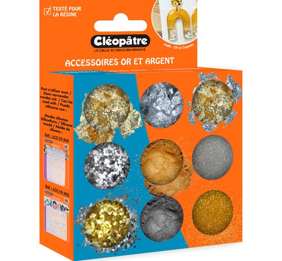 Gold Silber Partikelmix, 9 Tiegel
