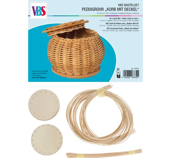 VBS Bastelset Peddigrohr "Korb mit Deckel"
