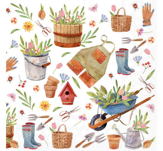 Serviette "Happy Gardening"