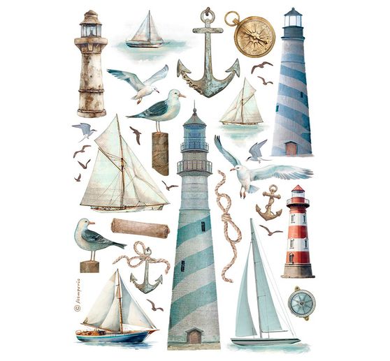 Motiv-Strohseide "Lighthouse"
