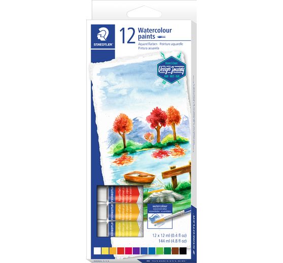 Staedtler Aquarellfarben-Set, 12 Tuben