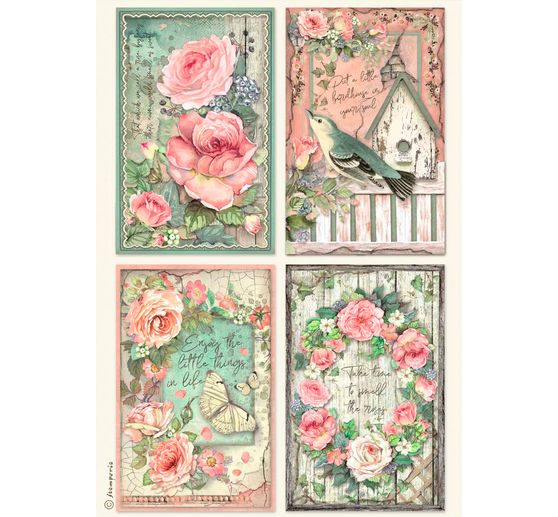 Motif straw silk assortment "House of Roses", set of 6