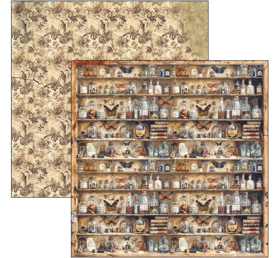Scrapbook paper "Cabinet of Curiosities"