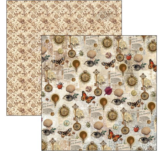 Scrapbook paper "Cabinet of Curiosities"