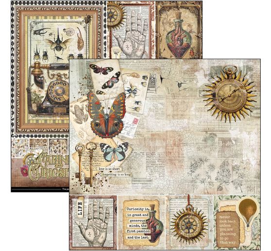Scrapbook paper "Cabinet of Curiosities"