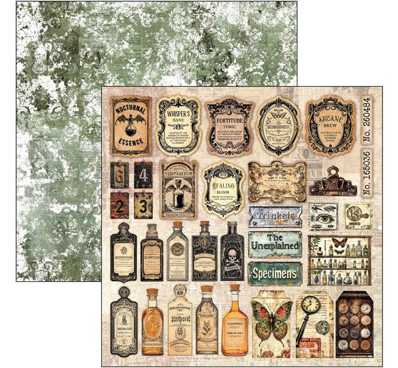 Scrapbook paper "Cabinet of Curiosities"