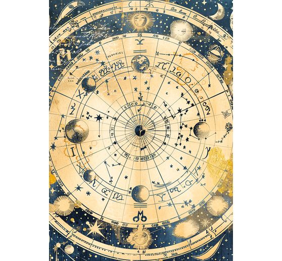 Motiv-Strohseiden Sortiment "Celestial", 8er-Set