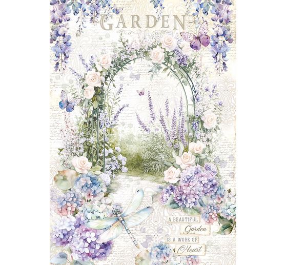 Motiv-Strohseiden Sortiment "Secret Garden", 8er-Set