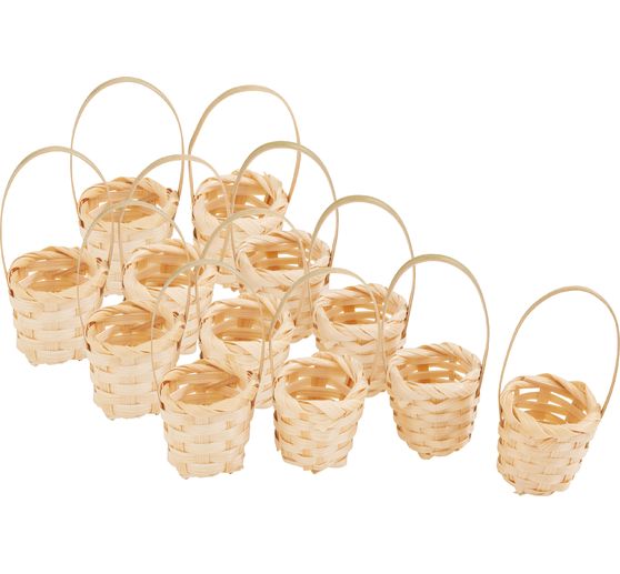 VBS XXL Mini Körbchen "Bambus", 12 Stück