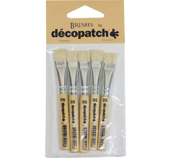 Décopatch silk bristle brushes no. 5, 5 pieces