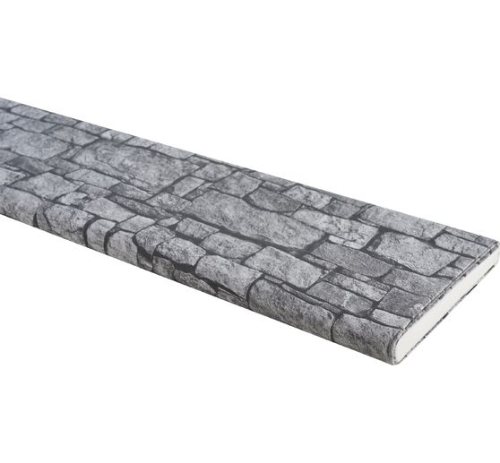 Motif fabric "Stone wall gray"